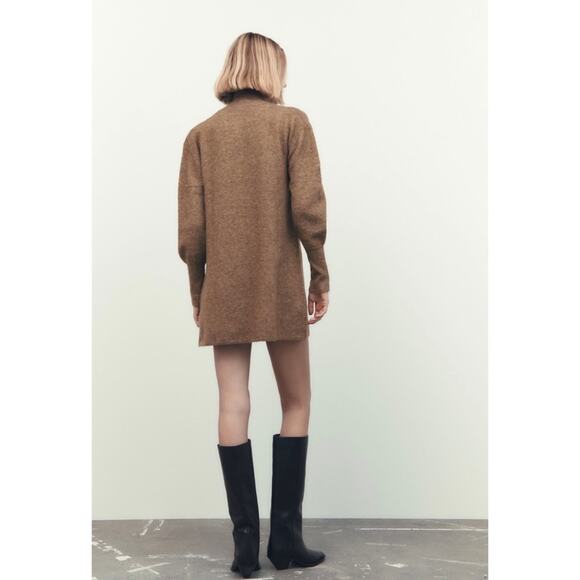 ZARA Knit Sweater Wool Blend Oversized Dress - Picture 5 of 9